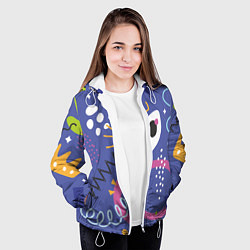 Куртка с капюшоном женская Абстракция глаз корона, цвет: 3D-белый — фото 2