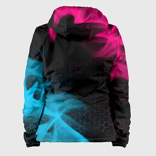 Женская куртка Daewoo - neon gradient: надпись, символ / 3D-Черный – фото 2