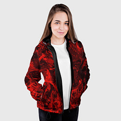 Куртка с капюшоном женская Красные кляксы, цвет: 3D-черный — фото 2