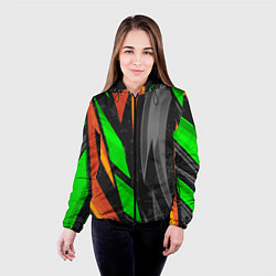 Куртка с капюшоном женская Абстракция, цвет: 3D-черный — фото 2