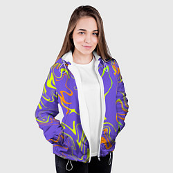 Куртка с капюшоном женская Сrazy abstraction, цвет: 3D-белый — фото 2