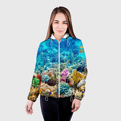Куртка с капюшоном женская Дно морское, цвет: 3D-белый — фото 2