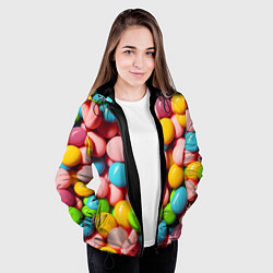 Куртка с капюшоном женская Много ярких конфет, цвет: 3D-черный — фото 2
