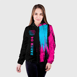 Куртка с капюшоном женская Bayer 04 - neon gradient: по-вертикали, цвет: 3D-черный — фото 2