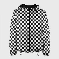 Куртка с капюшоном женская Шахматное пано, цвет: 3D-черный