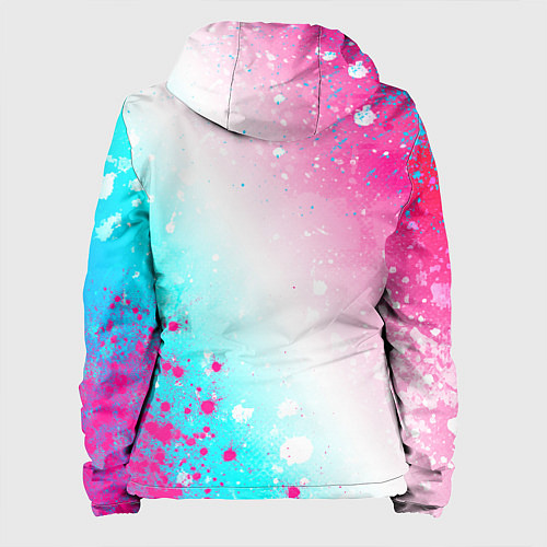 Женская куртка Manchester City neon gradient style: надпись, симв / 3D-Черный – фото 2