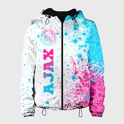 Куртка с капюшоном женская Ajax neon gradient style: по-вертикали, цвет: 3D-черный