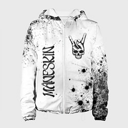 Куртка с капюшоном женская Maneskin и рок символ на светлом фоне, цвет: 3D-белый