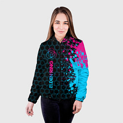Куртка с капюшоном женская Elden Ring - neon gradient: по-вертикали, цвет: 3D-черный — фото 2