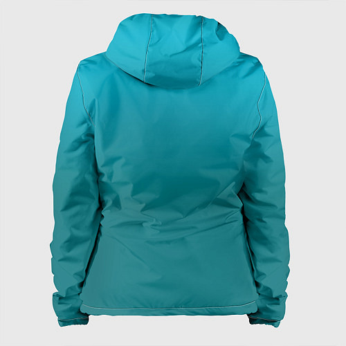 Женская куртка Градиент бирюзовый / 3D-Белый – фото 2