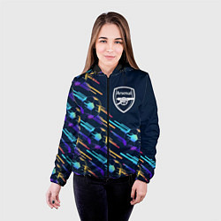 Куртка с капюшоном женская Arsenal градиентные мячи, цвет: 3D-черный — фото 2