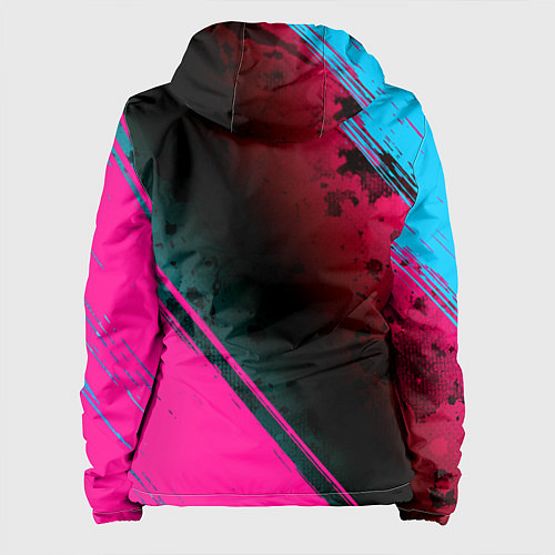 Женская куртка System of a Down - neon gradient: надпись, символ / 3D-Черный – фото 2