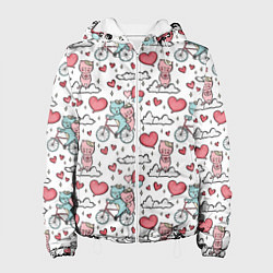 Женская куртка Влюблённые кот и кошка на велосипеде