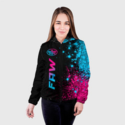 Куртка с капюшоном женская FAW - neon gradient: по-вертикали, цвет: 3D-черный — фото 2