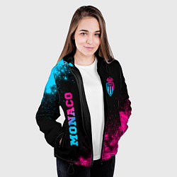 Куртка с капюшоном женская Monaco - neon gradient: надпись, символ, цвет: 3D-черный — фото 2