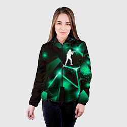 Куртка с капюшоном женская Counter Strike разлом плит, цвет: 3D-черный — фото 2