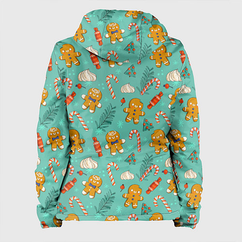 Женская куртка Новогодний паттерн с печеньем и конфетами / 3D-Белый – фото 2