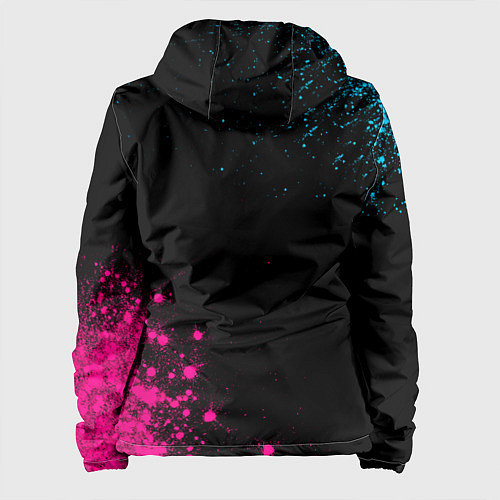 Женская куртка Totoro - neon gradient: надпись, символ / 3D-Черный – фото 2