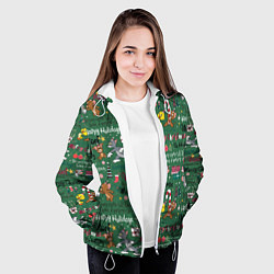 Куртка с капюшоном женская Паттерн Тома и Джерри, цвет: 3D-белый — фото 2