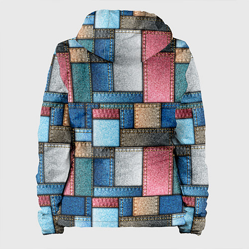 Женская куртка Джинсовые лоскуты - пэчворк / 3D-Белый – фото 2