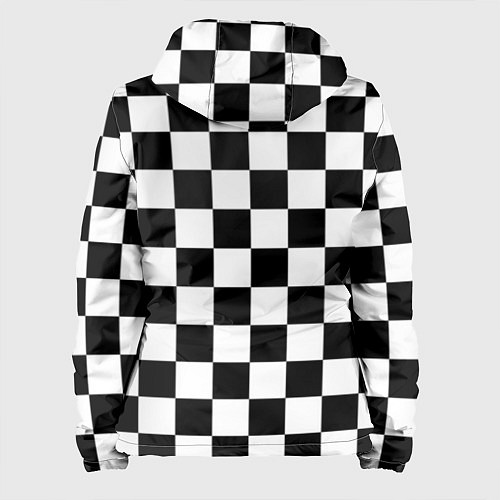 Женская куртка Шахматные клетки - текстура / 3D-Белый – фото 2