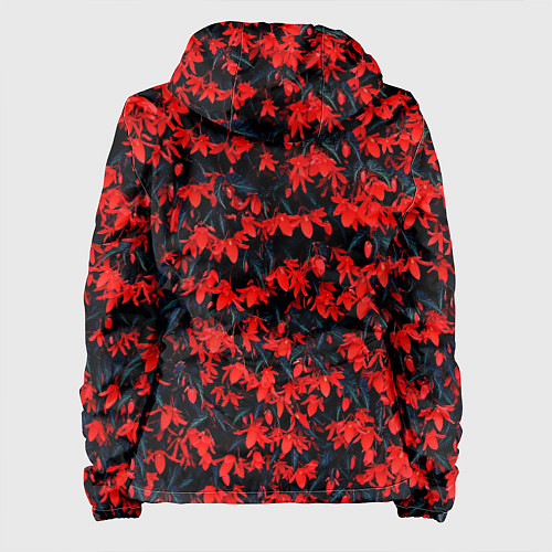 Женская куртка Красные бегонии / 3D-Черный – фото 2