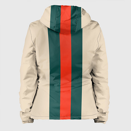 Женская куртка Полосы триколор красный зеленый / 3D-Белый – фото 2