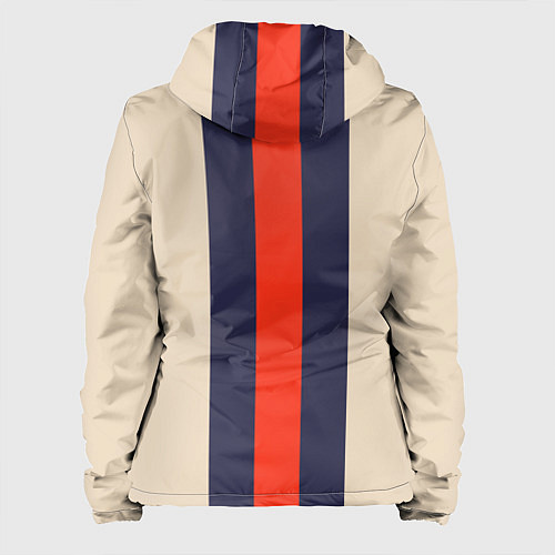 Женская куртка Полосы триколор синий красный / 3D-Белый – фото 2