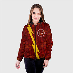 Куртка с капюшоном женская Twenty One Pilots гитары и молния, цвет: 3D-черный — фото 2
