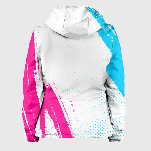 Женская куртка Disturbed neon gradient style: надпись, символ / 3D-Черный – фото 2
