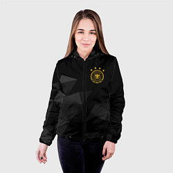 Куртка с капюшоном женская Сборная Германии треугольники, цвет: 3D-черный — фото 2