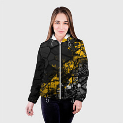 Куртка с капюшоном женская Имперская геометрия, цвет: 3D-белый — фото 2