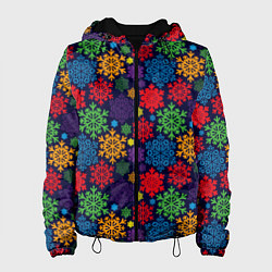 Женская куртка Снежинки разноцветные