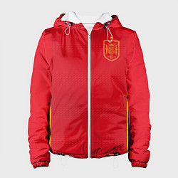 Куртка с капюшоном женская Форма сборной Испании ЧМ 2022, цвет: 3D-белый