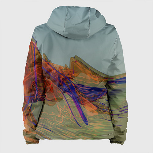 Женская куртка Волнообразные разноцветные музыкальные линии / 3D-Белый – фото 2