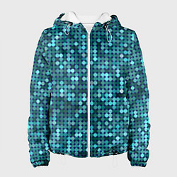 Женская куртка Блеск пайеток изумрудных бирюзовых