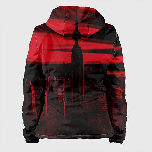 Женская куртка Город в красном цвете / 3D-Черный – фото 2