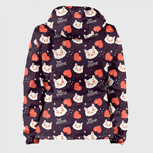 Женская куртка Паттерн котика на темном фоне / 3D-Белый – фото 2