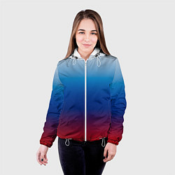 Куртка с капюшоном женская Триколор Росии - градиент, цвет: 3D-белый — фото 2