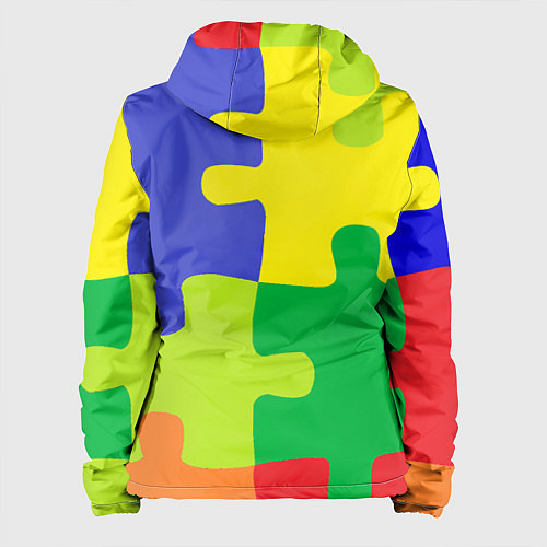 Женская куртка Пазлы разноцветные / 3D-Белый – фото 2