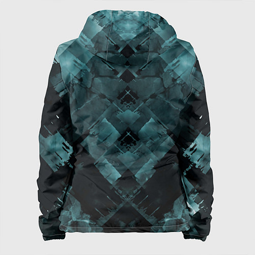 Женская куртка Голубые и чёрные полоски / 3D-Белый – фото 2