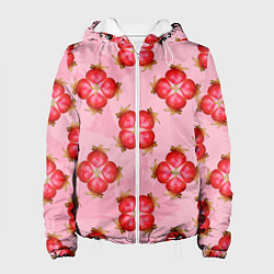 Куртка с капюшоном женская Красный фрукт, цвет: 3D-белый