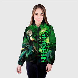 Куртка с капюшоном женская Аль-Хайтам - genshin impact, цвет: 3D-черный — фото 2