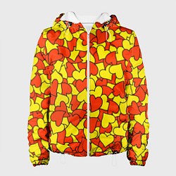 Женская куртка Красно-желтые сердца