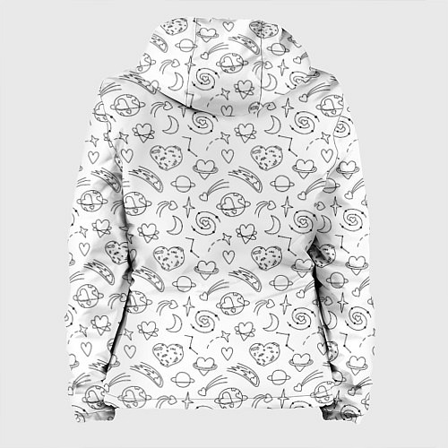 Женская куртка Дудлы с темой любви и космоса / 3D-Черный – фото 2