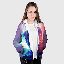 Куртка с капюшоном женская Парень в наушниках, цвет: 3D-белый — фото 2