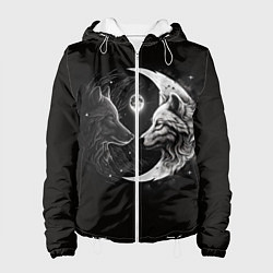 Женская куртка Волки инь-янь луна