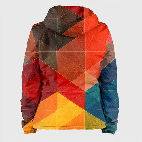 Женская куртка Абстрактная геометрия мозаика / 3D-Белый – фото 2