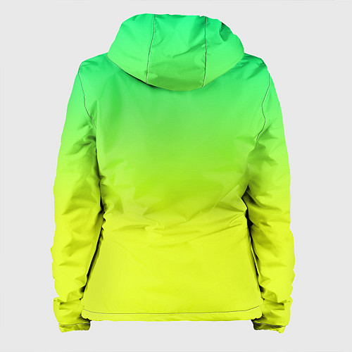 Женская куртка Зелено-желтый градиент / 3D-Белый – фото 2