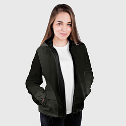 Куртка с капюшоном женская Чёрные геометрические металлические листы, цвет: 3D-черный — фото 2